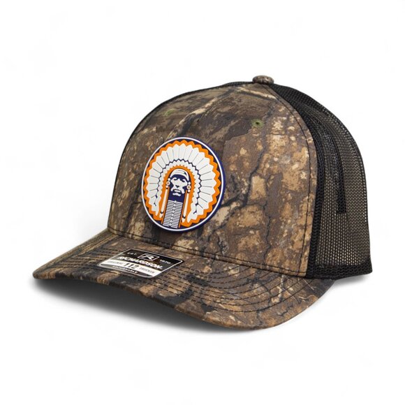 Illinois Fighting Illini Chief Illiniwek 3D Snapback Trucker Hat- Realtree Timbe - Picture 1 of 3
